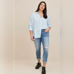 Torrid Size 1 Drop Shoulder Button-front Shirt